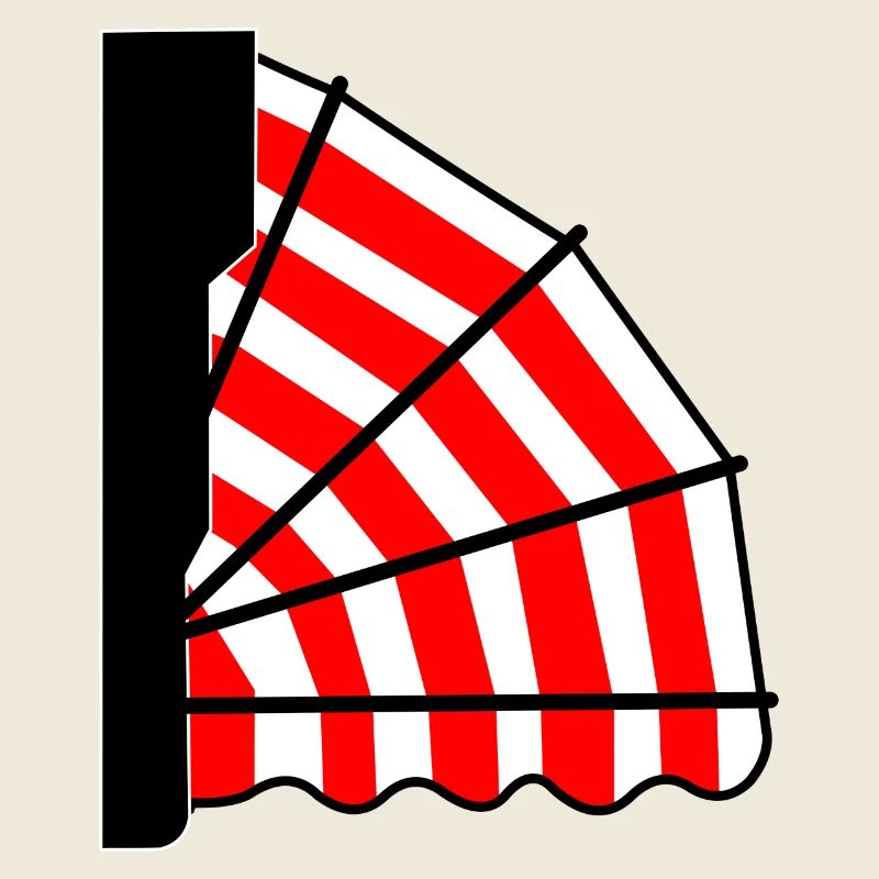Marquis awnings red white striped