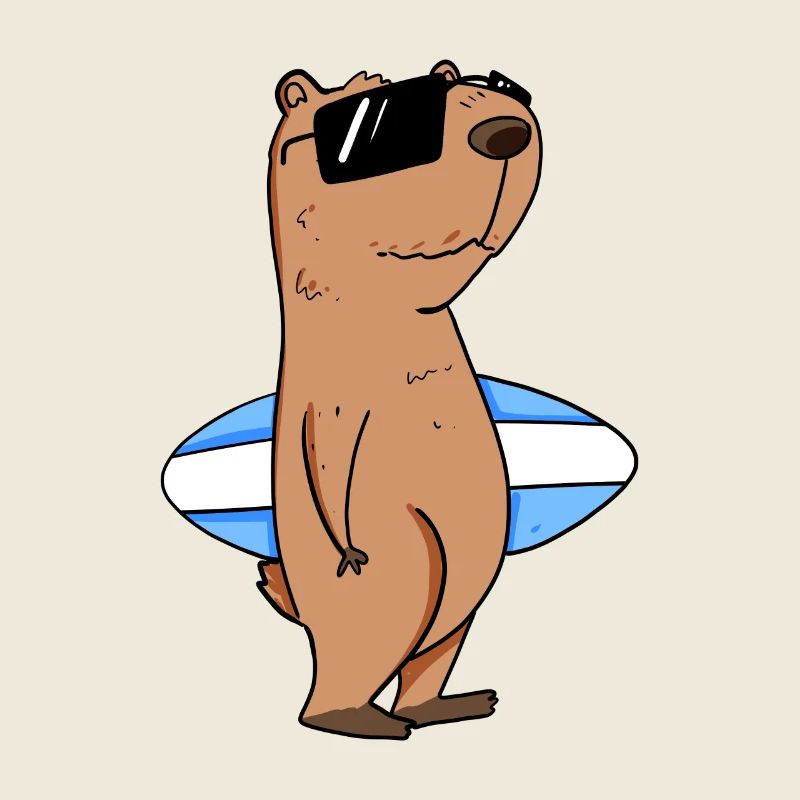 Motif de surfeur Capybara capybara
