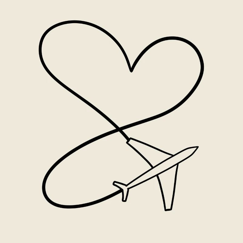 Flugzeug Herz Symbol
