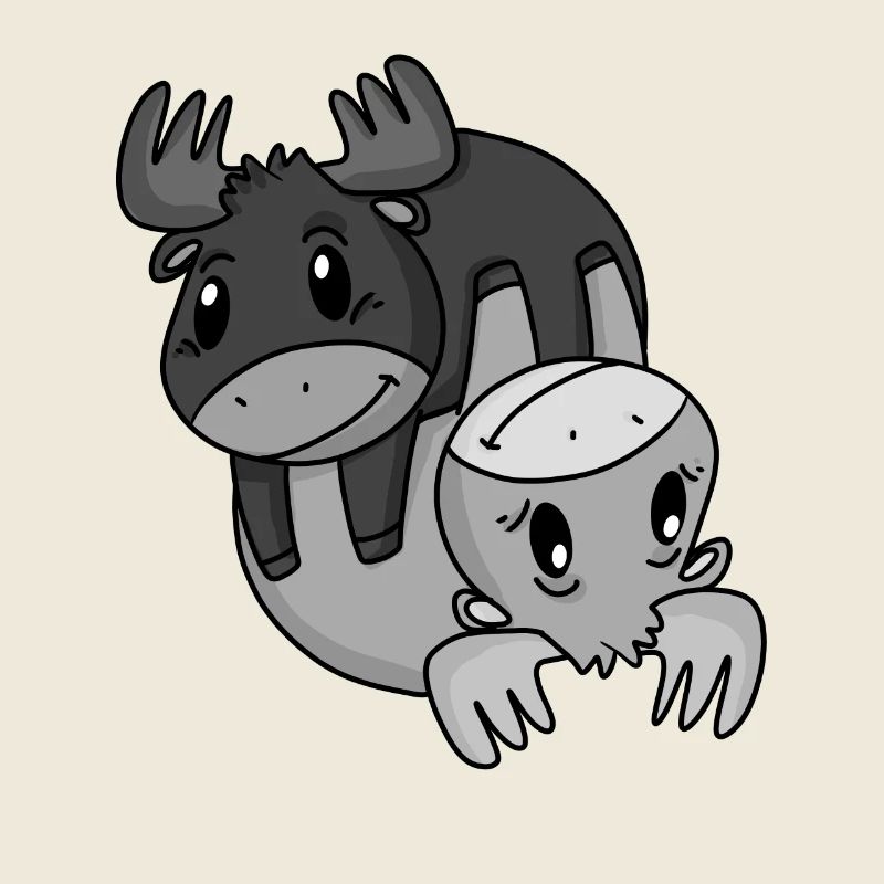 Symbole Yin Yang de l’orignal
