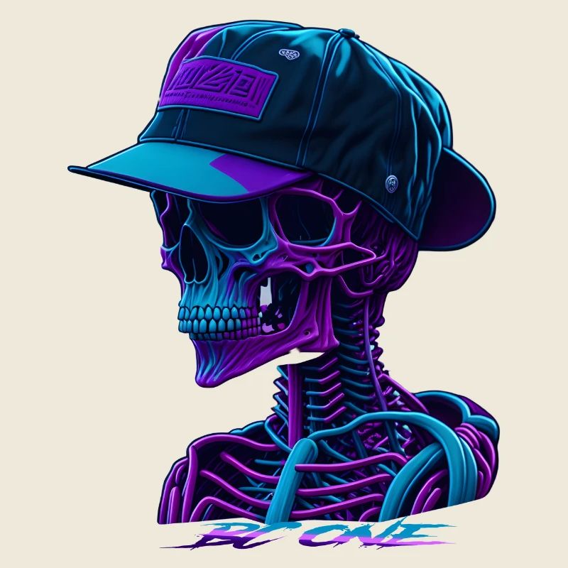Squelette avec casquette