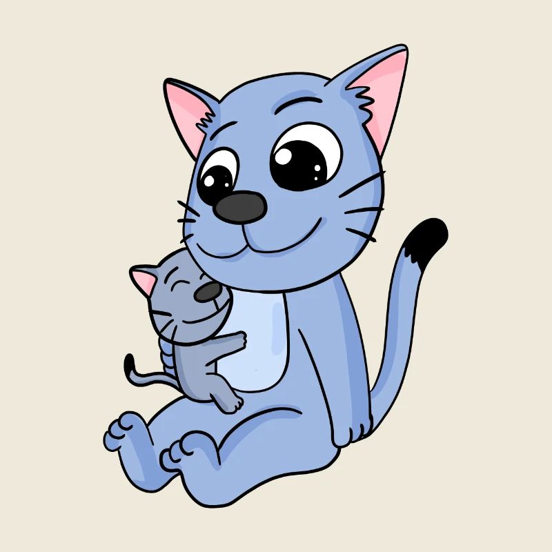 Famille de chats - Chat avec bébé