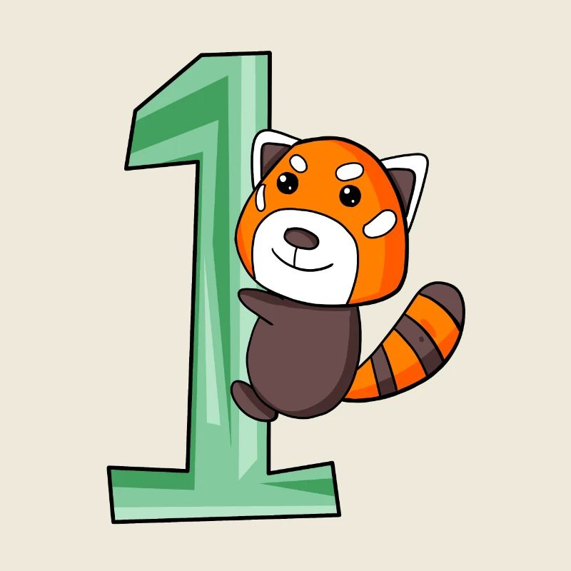 1 Geburtstag 1 Jahre alt mit Tier Motiv - Eins