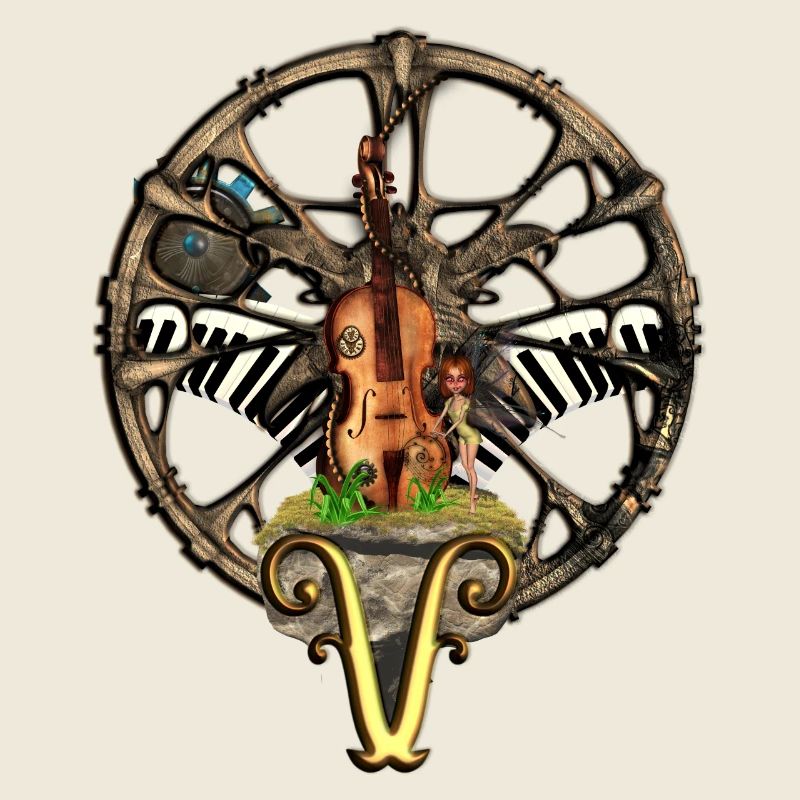 Violon steampunk avec petite fée