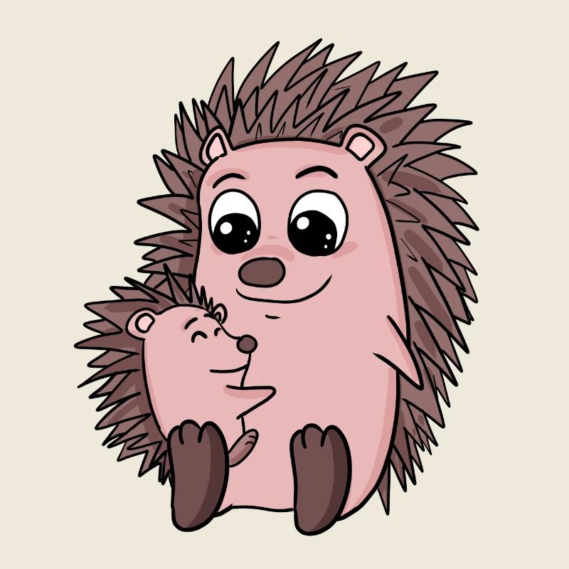 Famille Hedgehog - Hérisson avec bébé