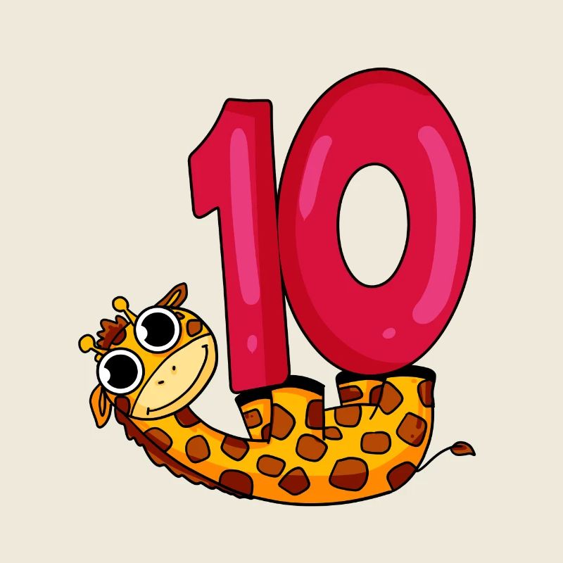 10e anniversaire motif girafe - dix ans