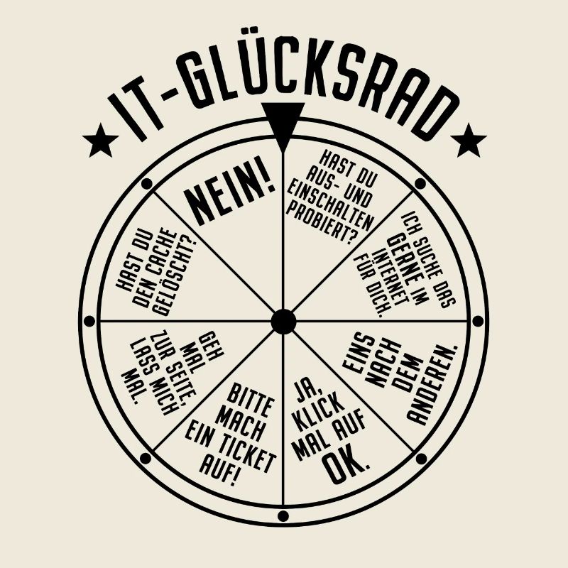 IT Support Glücksrad Service Desk IT Helpdesk Nerd