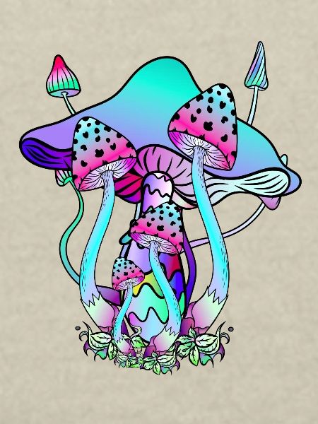Pilze Neonfarben Pilzkunst
