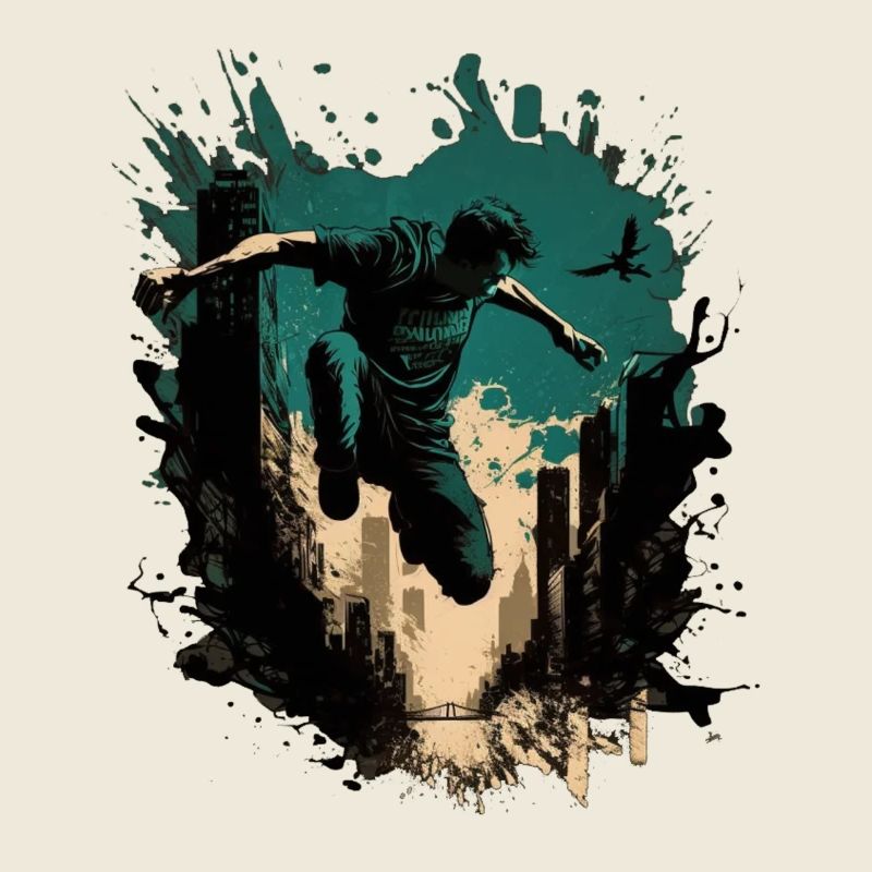 Parkourläufer in der Stadt