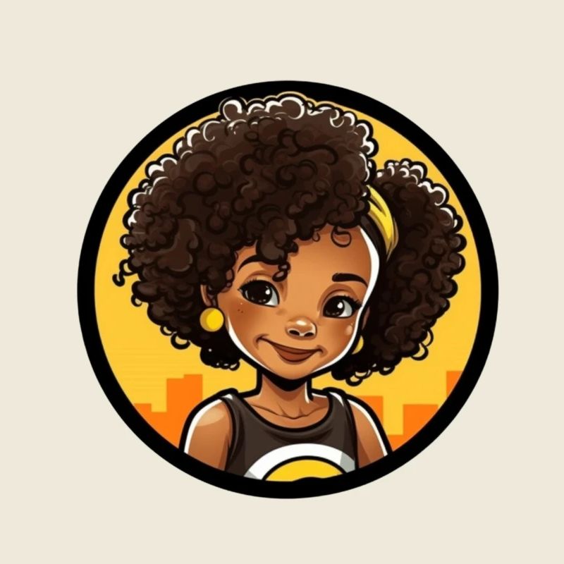 Vivid Afro-style cartoon illustration