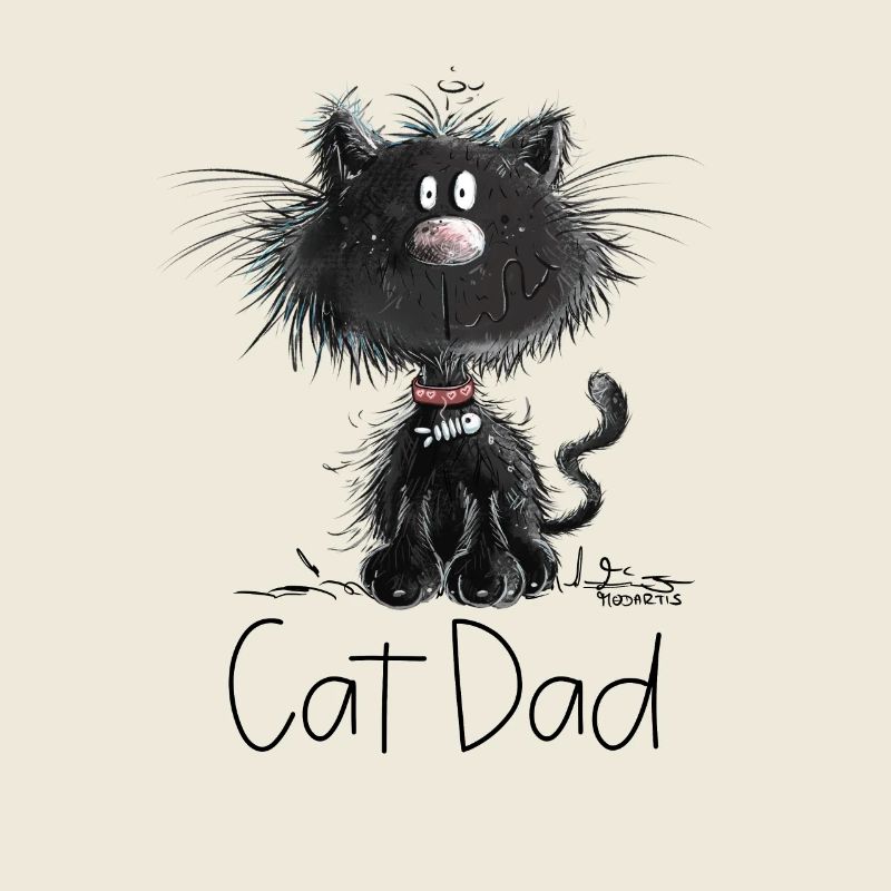 Droll black cat with cats daddy saying