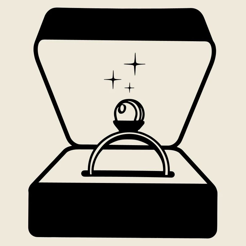 Ring with pearl in box