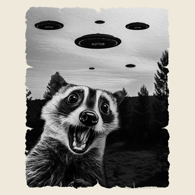 Raccoon Alien Invasion Uap Weirdcore