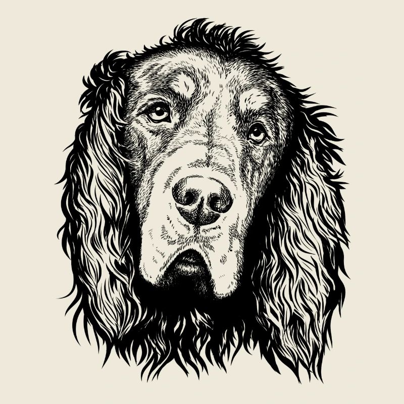 Gordon Setter Portrait Blue