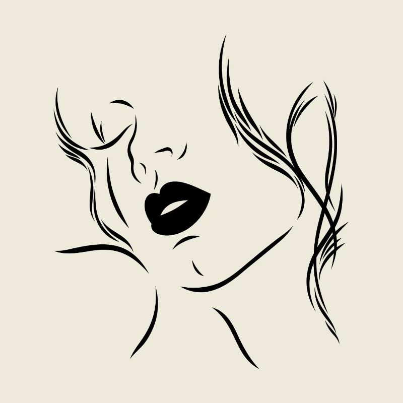Silhouette féminine aux lèvres sensuelles