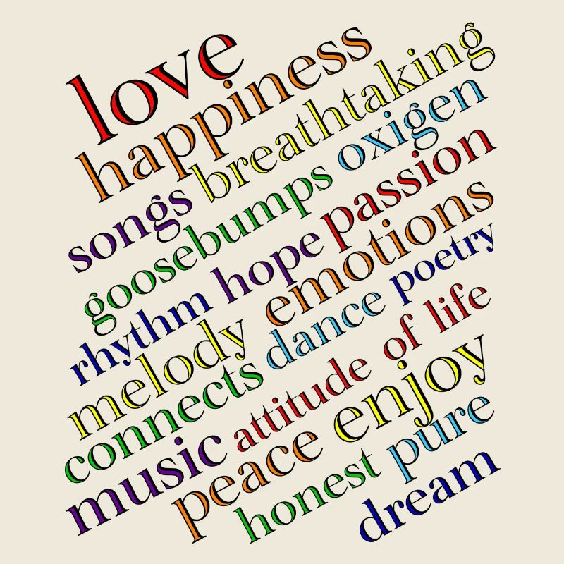 Regenbogen Typografie Lebensfreude