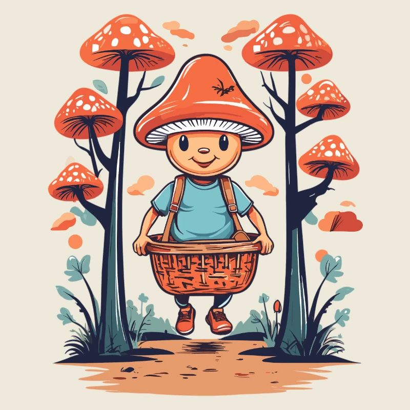 Cueilleur de champignons mignon