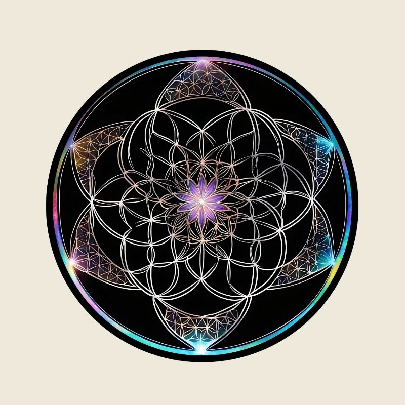 Flower of Life Colored Geometry Circle