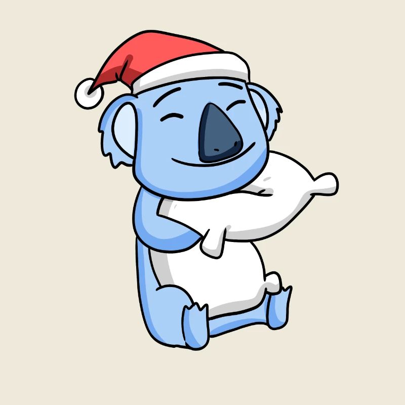 Koala Mignon Fatigué Noël