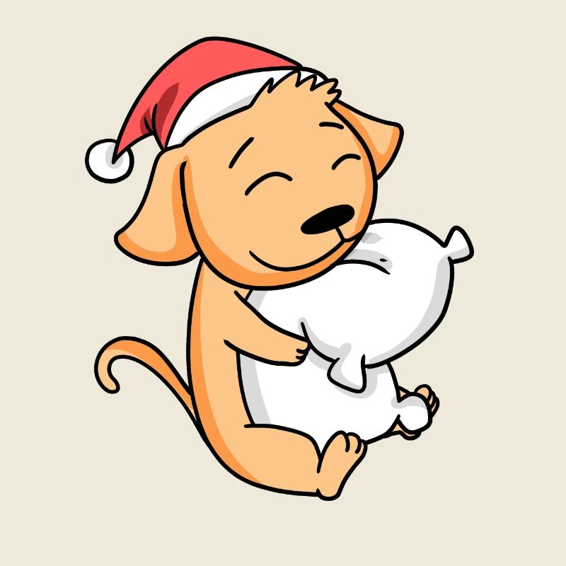 Chien Mignon Fatigué Dormir En Noël