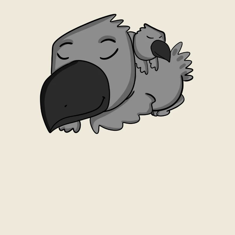 Famille Crow - Corbeau avec bébé