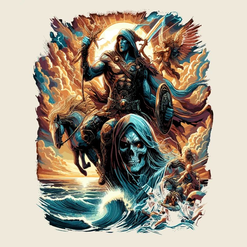 Mythical Warrior & Skull - Fantasy Graphics