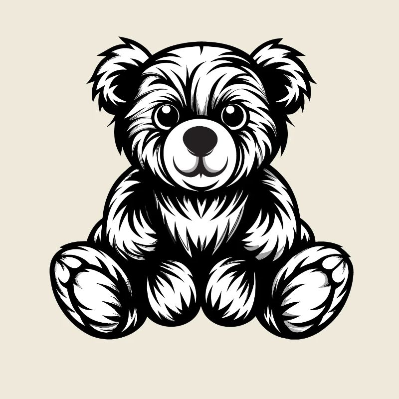 Niedliches monochromes Teddybär-Design