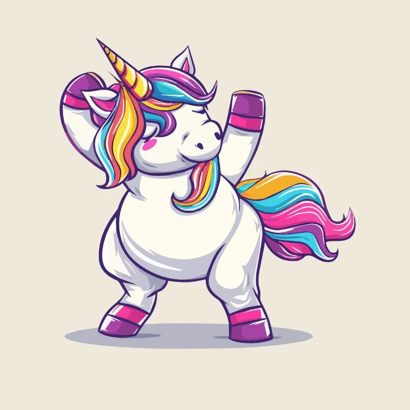 Regenbogenzauber Einhorn Pose