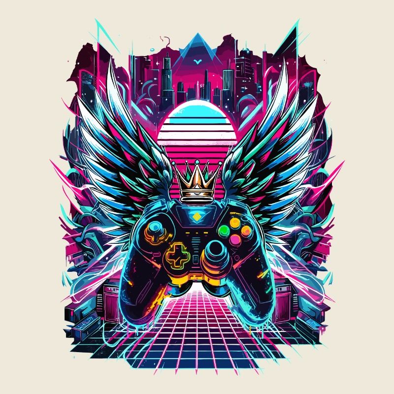 Synthwave Sunset Gamer Controller