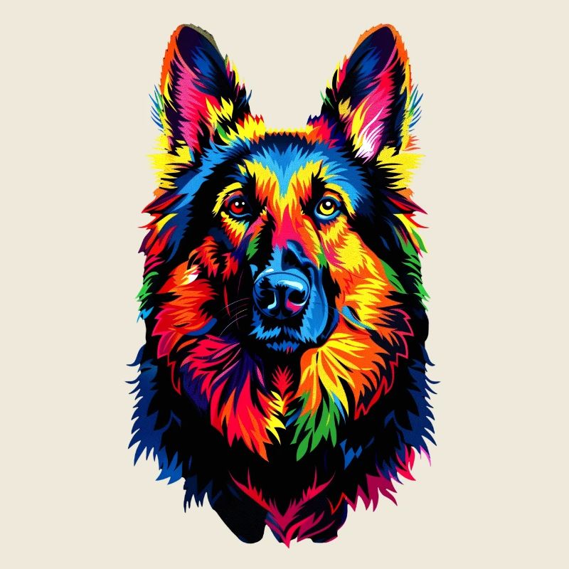 Schäferhund Bunte Farben Pop Art Hund Schäferhunde