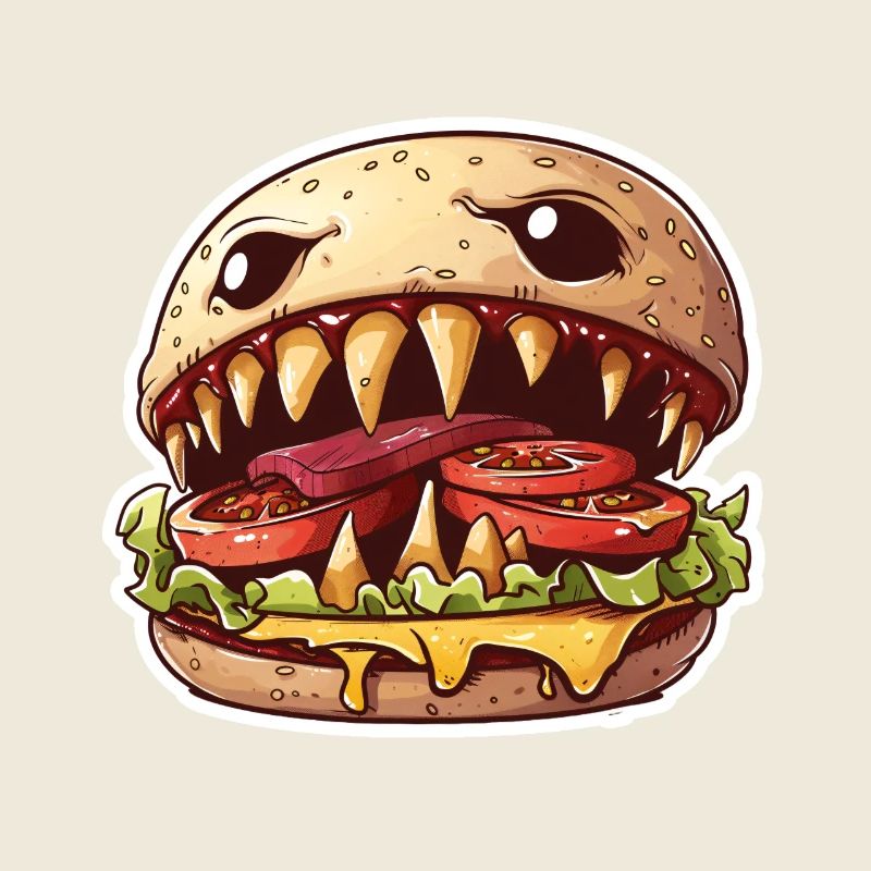 Fleischfressender Cheeseburger – Monster Burger