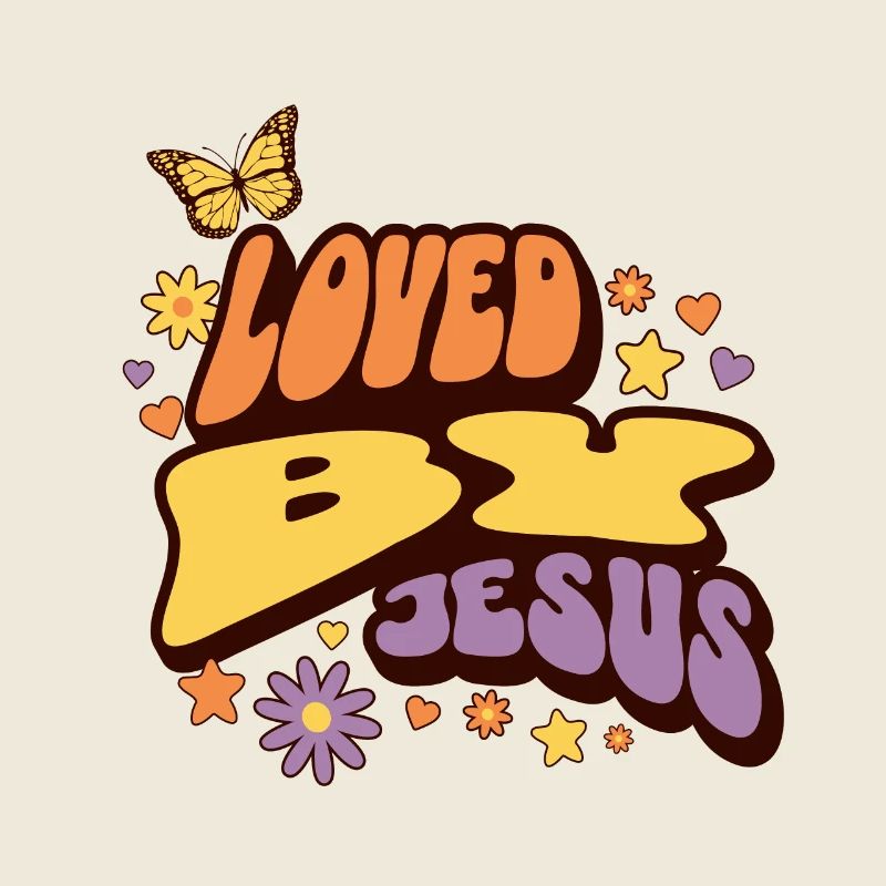 Love for Jesus with flowers and butterfly
