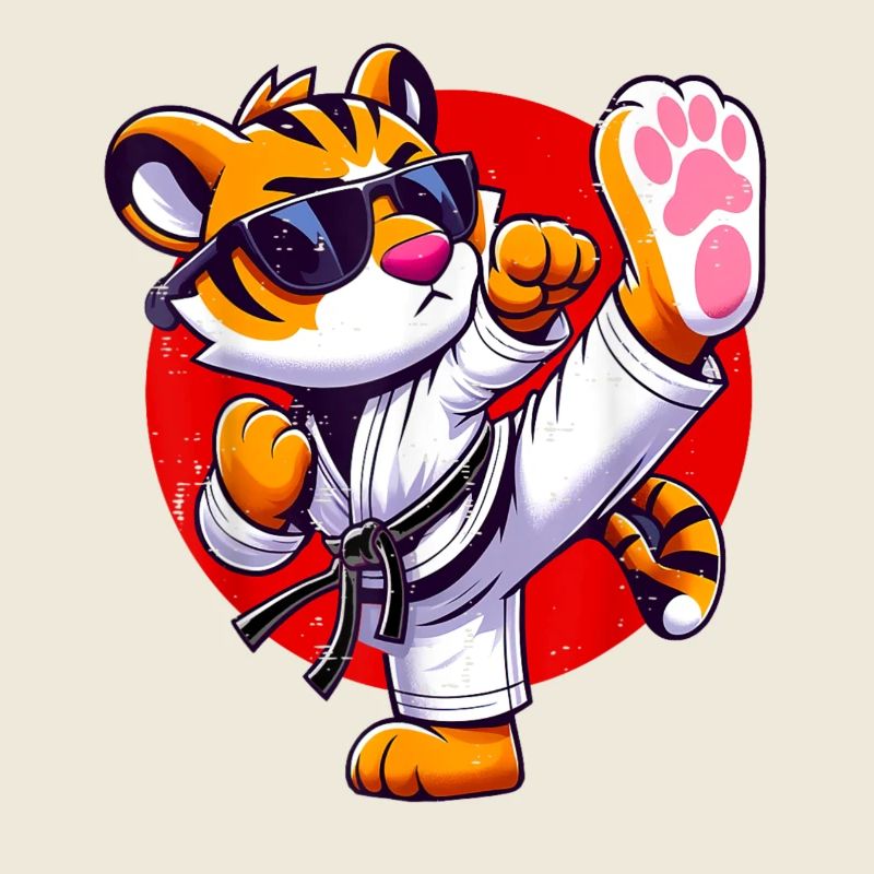 Tigre Karate Style Illustration