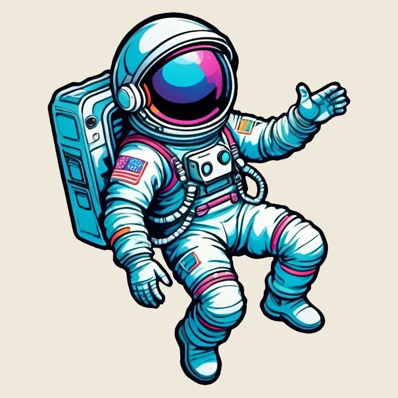 Astronaute de dessin animé coloré