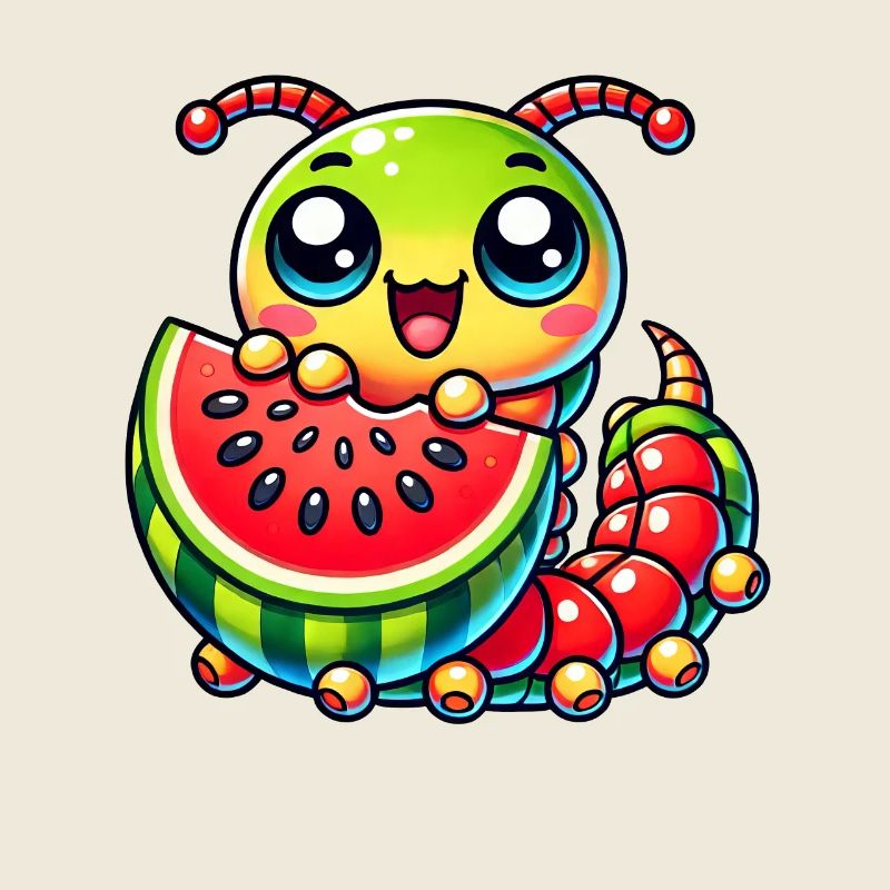 Mille-pattes, melon, fruits d’été, pastèque