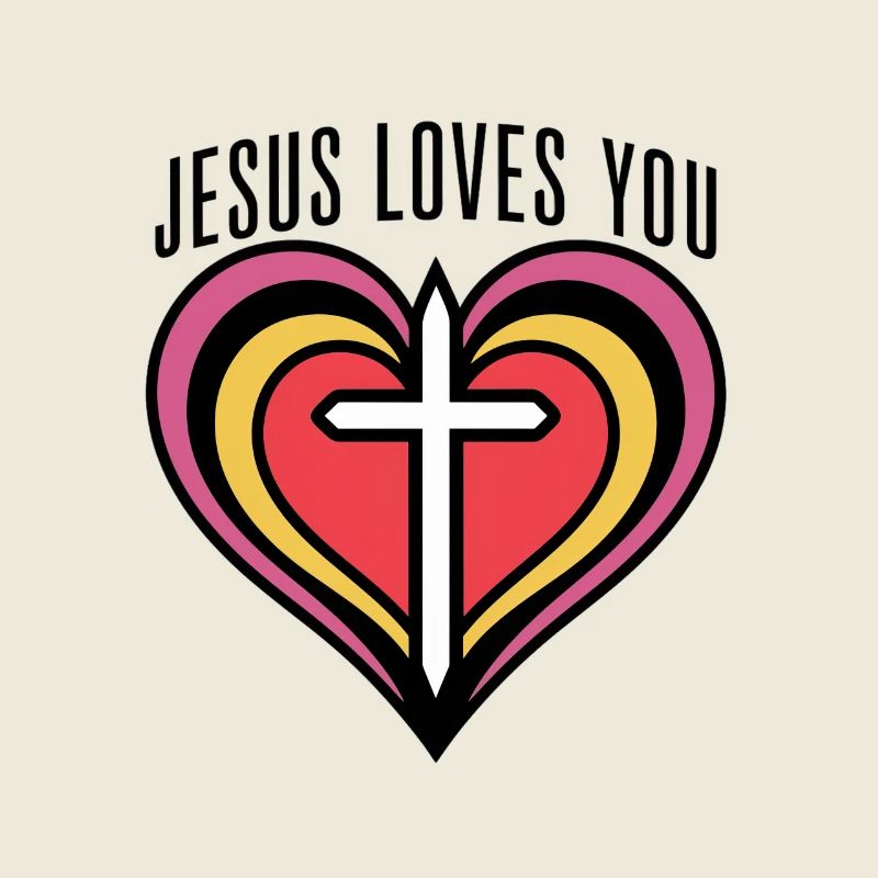 Heart with Cross and Love Message