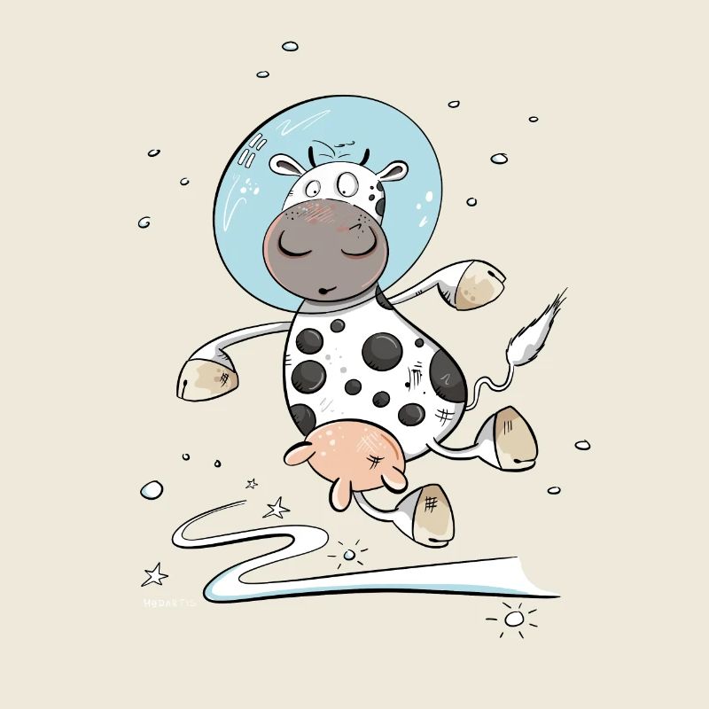 Drollige Kuh Als Astronaut Weltall