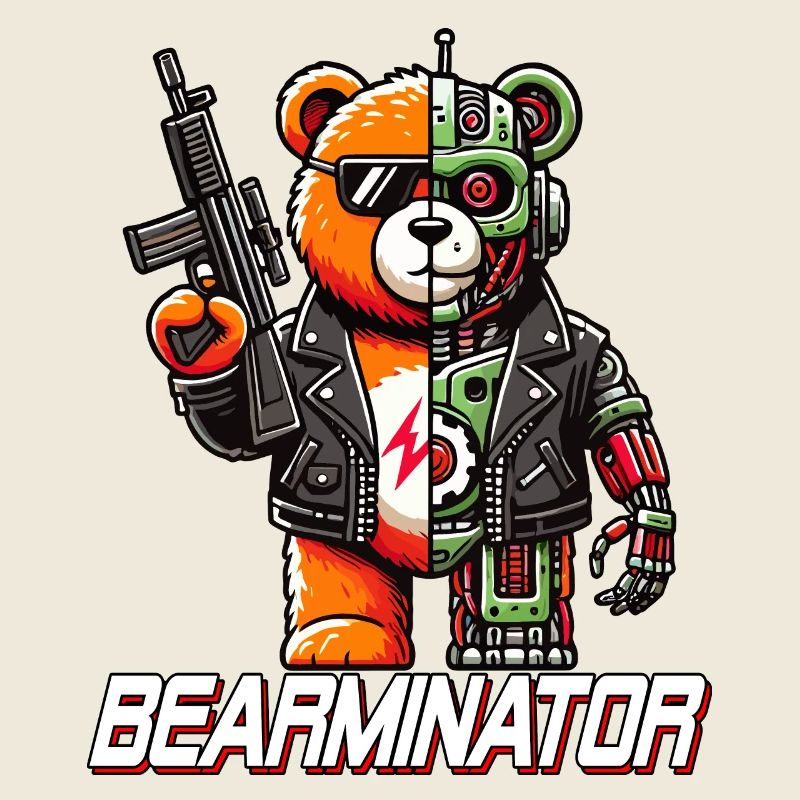 Bearminator Funny Cyborg Teddy Bear Design