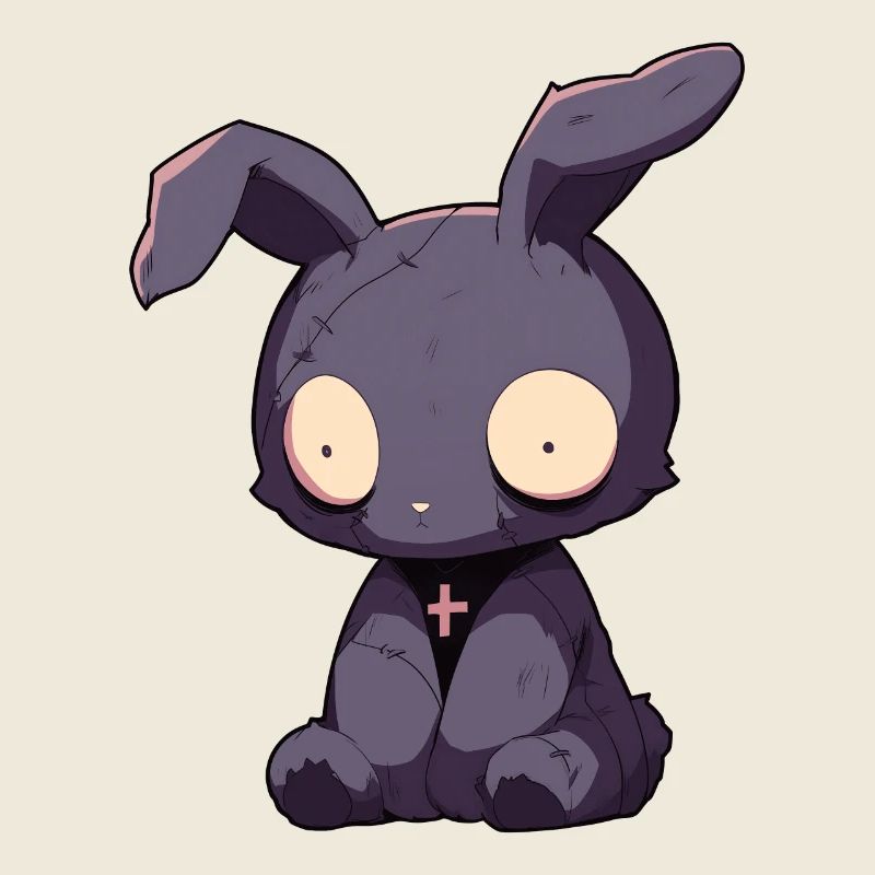 Goth Bunny poupée gothique Chibi horreur cadeau