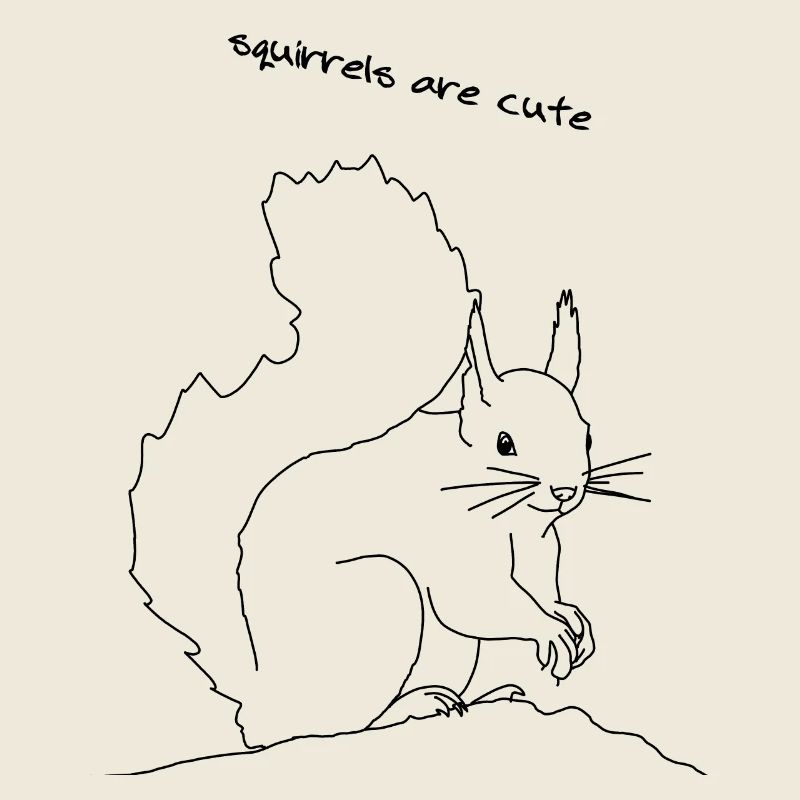 Écureuil mignon, lineart