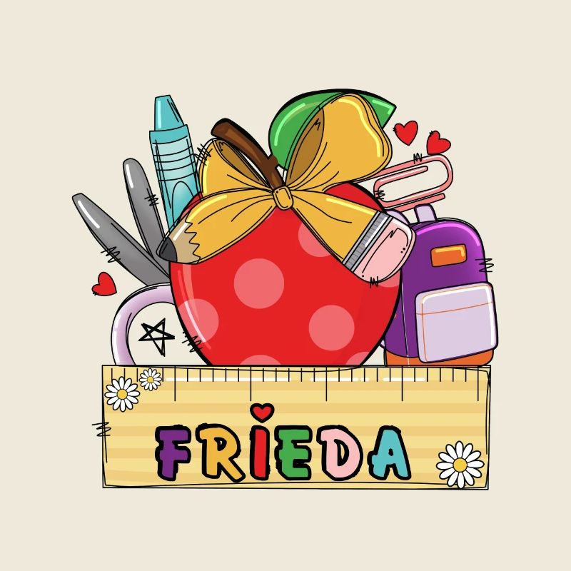 Personalisierte Schultasche mit Name Frieda