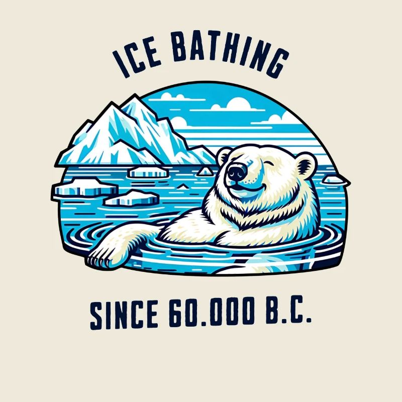 Polar bear bathing in the Arctic cold physio