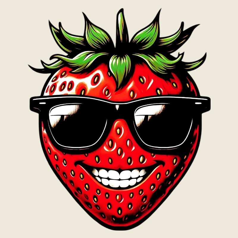 Fraise avec lunettes de soleil