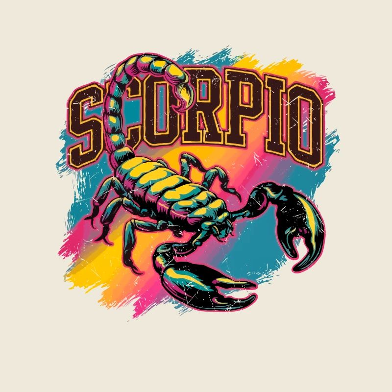 Scorpio Horoscope Astrology Sign 80s Vintage.
