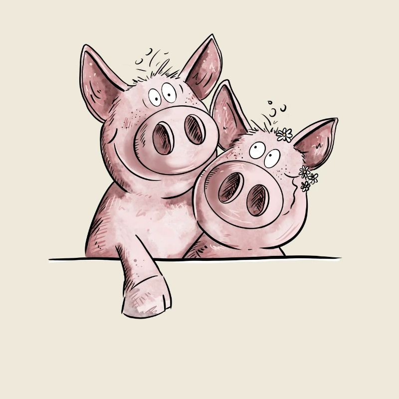Drollige Schweinchen Schwein Wutz Wutzchen