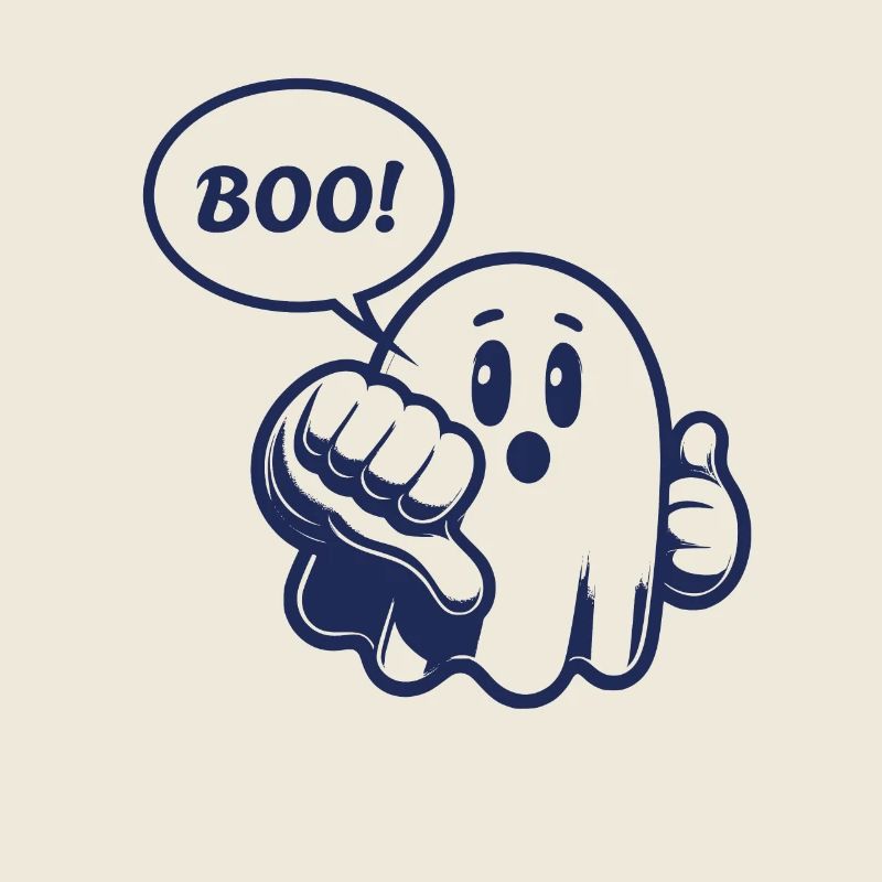 Fantôme, BOO, Boo, pouces vers le bas, drôle, drôle