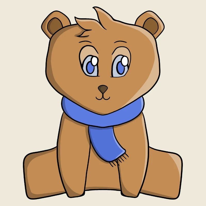 Ours en peluche portant une écharpe bleue