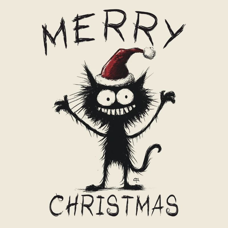 Joyeux Noël Chats Chapeau de Noël Cadeau