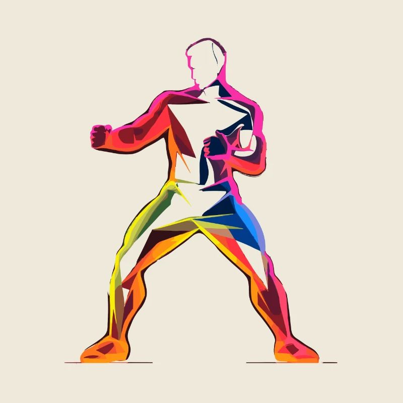 Kickboxer Cartoon Stil