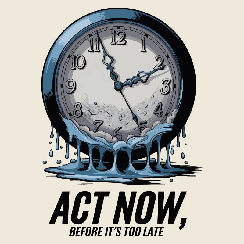 Melting Clock Act Now Conscience climatique Art
